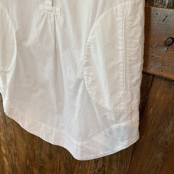 Soft Surroundings Sz XS White Cotton Pockets Collar Long Sleeve Tunic - Picture 7 of 9